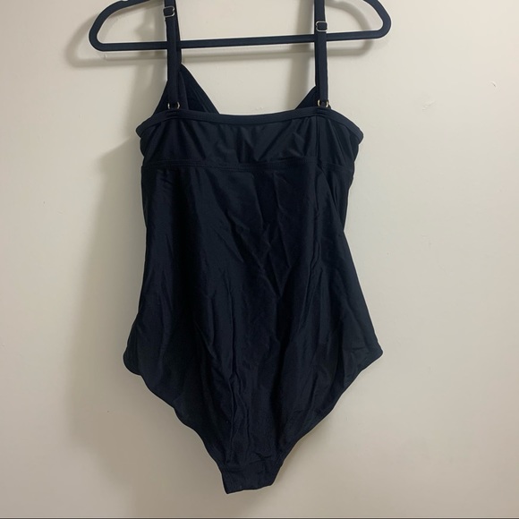 Merona One Piece Swimsuit XL 16-18 Black Adjustable Straps - Picture 2 of 7